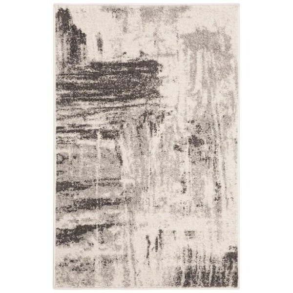SAFAVIEH Adirondack Ivory/Gray Doormat 3 ft. x 4 ft. Abstract Area Rug