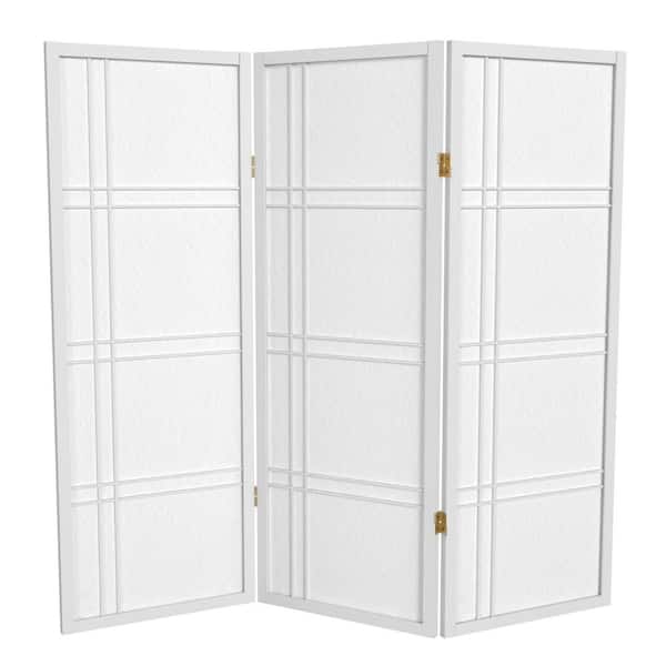4 ft. Short Double Cross Shoji Screen - White - 3 Panels