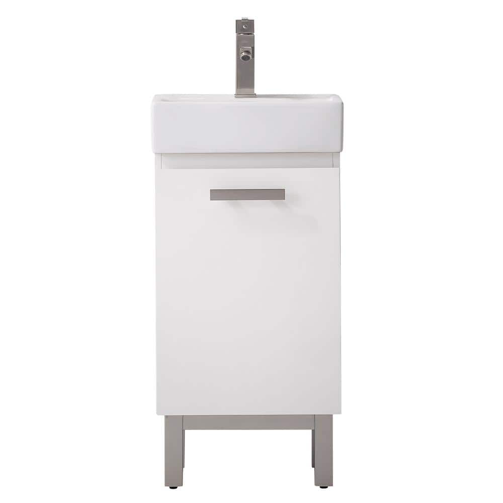 Stella 16.5 in. W x 12 in. D x 33.75 in. H Bath Vanity in White with Porcelain Vanity Top in White with White Basin price history on PriceWatchPro