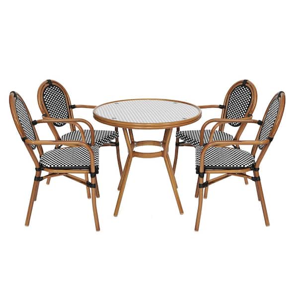 Unbranded Brown 5-Piece Aluminum Outdoor Dining Set