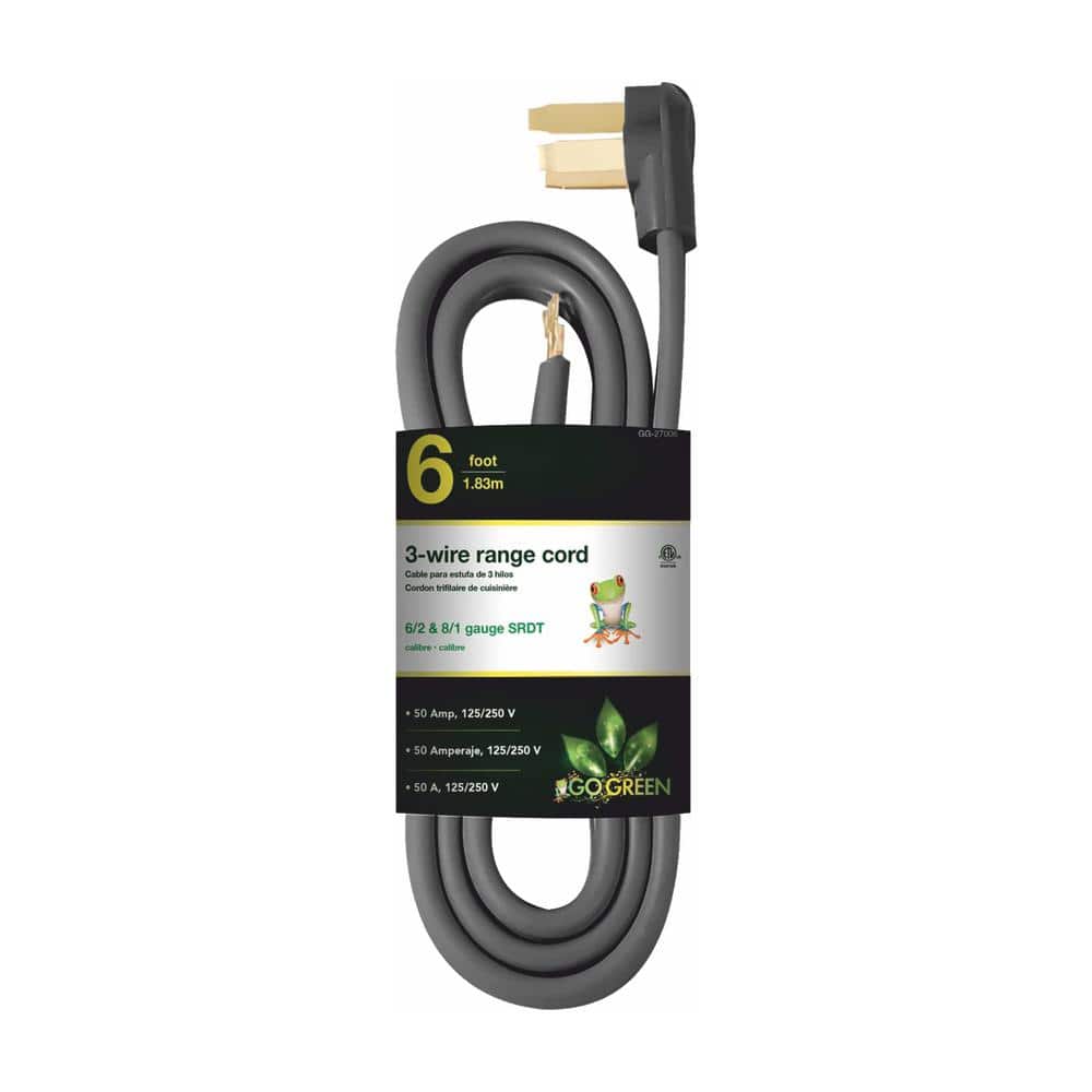 GoGreen Power 6 ft. 6/2 and 8/1 3-Wire Range Cord GG-27006 - The