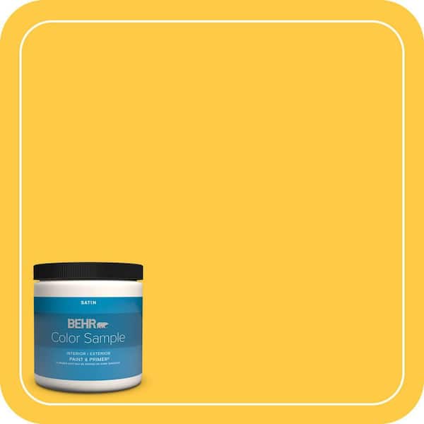 BEHR PREMIUM PLUS 8 oz. #P290-6 English Daisy Satin Enamel Interior/Exterior Paint & Primer Color Sample