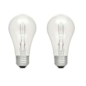 60-Watt Equivalent A19 Dimmable Clear Eco-Incandescent Light Bulb Soft White (2-Pack)