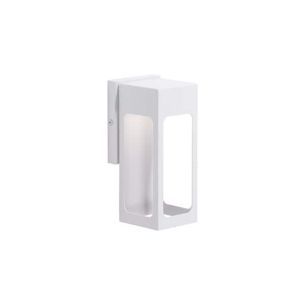 9.84 in. 1-Light White LED Outdoor Wall Sconce Light with Wheather Resistant Finish Set of 2