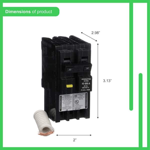 Square D Homeline 30 Amp 2-Pole GFCI Circuit Breaker