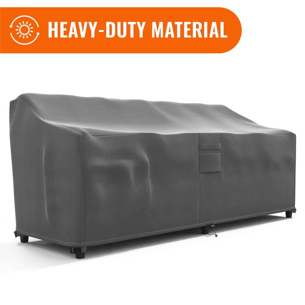 KHOMO GEAR 76 in. W x 32.5 in. H x 33 in. D Medium Gray Outdoor Sofa Patio  Loveseat Furniture Cover GER-1038 The Home Depot