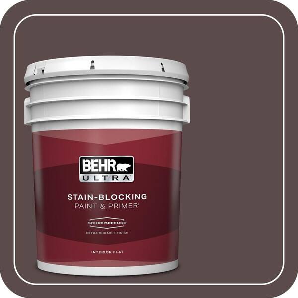 BEHR ULTRA 5 gal. #MQ1-43 Piano Brown Extra Durable Flat Interior Paint & Primer