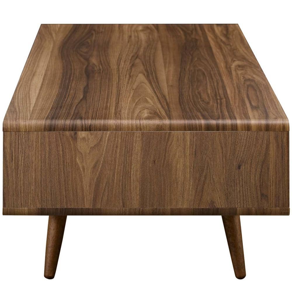 Mid-Century Walnut and White Storage Coffee Table