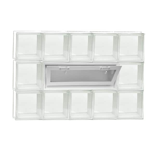 Clearly Secure 36.75 in. x 23.25 in. x 3.125 in. Frameless Vented Clear Glass Block Window