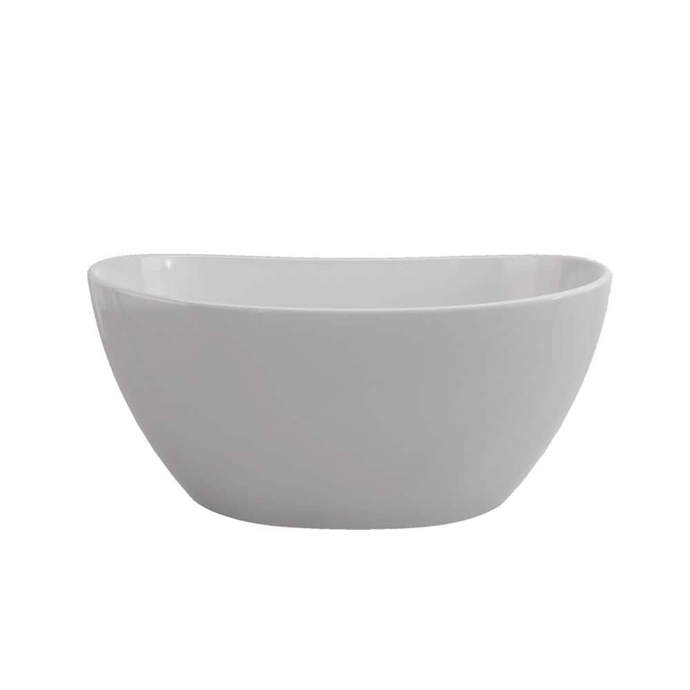 67 in. x 32 in. Stone Resin Solid Surface Freestanding Soaking Bathtub in Matte White price history on PriceWatchPro