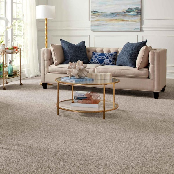 Tides Edge - Sand Thistle Brown 50 oz. Triexta PET Texture Installed CarpetCarpet