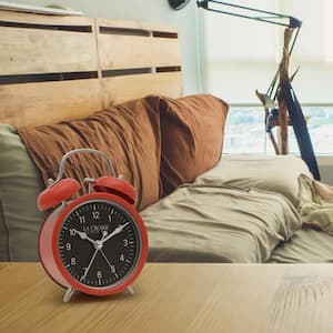 Red Twin Bell Quartz Alarm Clock