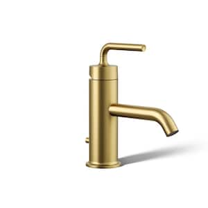 Purist Single Hole Single-Handle Bathroom Faucet in Vibrant Brushed Moderne Brass