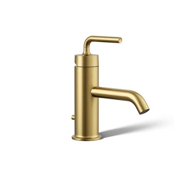 KOHLER Purist Single Hole Single-Handle Bathroom Faucet in Vibrant Brushed Moderne Brass