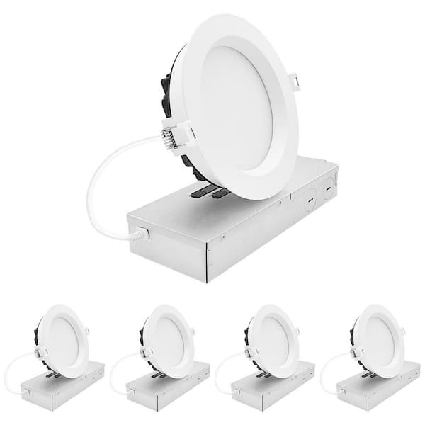 5 in. Integrated LED Regressed Mini Panel Light, 5CCT, 16/21/26W, 1500/2000/2500LM, Dual Dimmable, 100° Beam, ETL 4 Pack