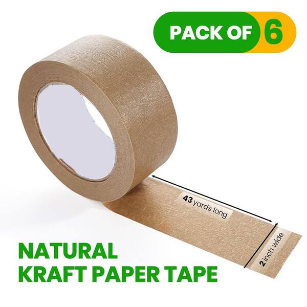 thumbnail image 2 of ADHES Heavy Duty Kraft Paper Packing Tape - 2" X 43 Yards Eco-Friendly Shipping Tape, 6 Rolls 2 of 14
