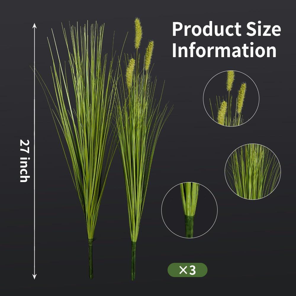 27 Inch Artificial Onion and Dog's Tail Grass Greenery Shrubs Set