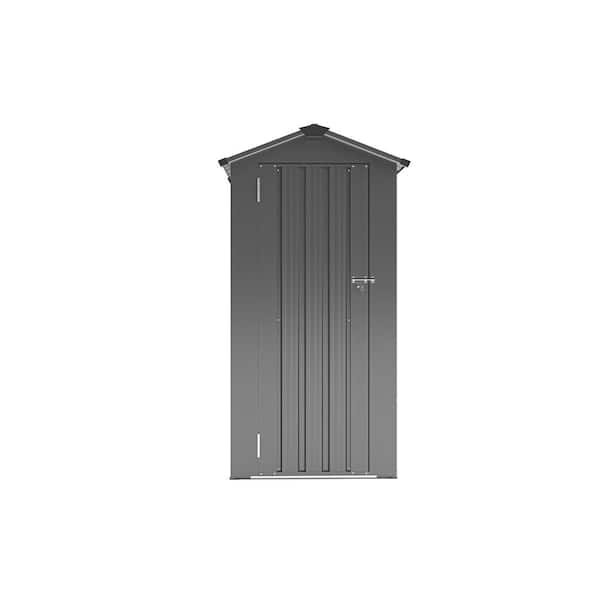 Unbranded - 1.41 ft. W x 2.46 ft. D x 5.80 ft. High Quality Galvanized Metal Shed with Solid Lock System in Black (14 sq. ft.)