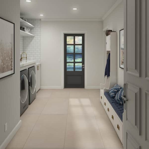 Indoterra Natural 24 in. x 48 in. Matte Porcelain Concrete Look Floor and Wall Tile (15.26 sq. ft./Case)