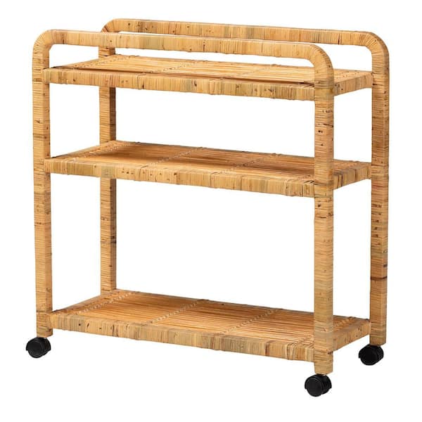 bali & pari Delphine Natural Rattan Kitchen Cart