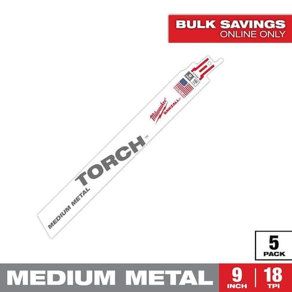 9 in. 18 TPI TORCH Medium Metal Cutting BiMetal SAWZALL Reciprocating Saw Blades (5-Pack)