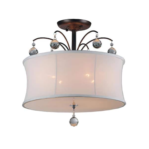 Warehouse of Tiffany Roxanne 5-Light Brown Ceiling Bronze Crystal Chandelier