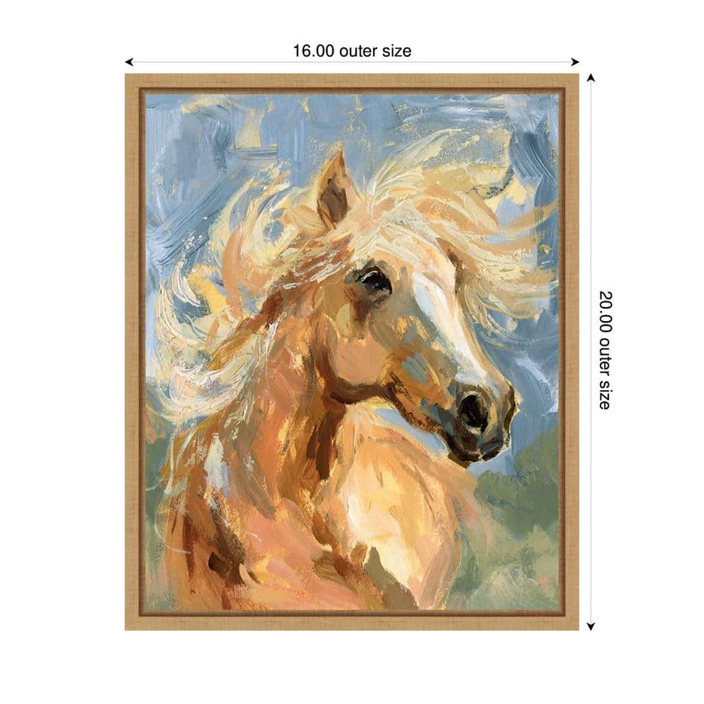 Palomino Horse Abstract Canvas Print with Maple Frame