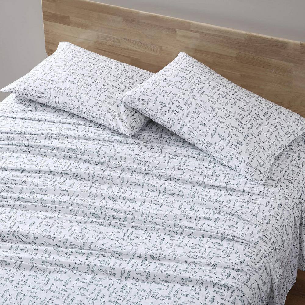 Albright Hill Queen Cotton Percale Nautical Sheet Set