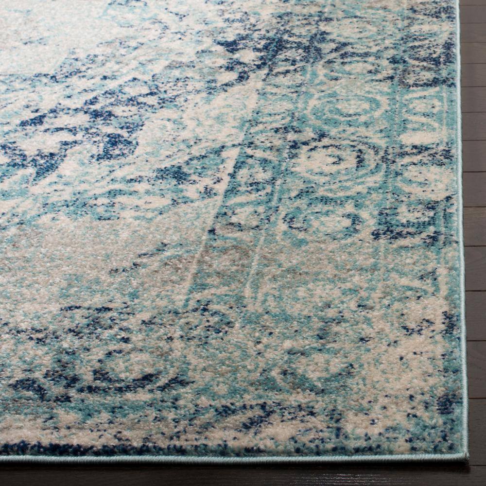 Blue and Ivory 10' x 14' Synthetic Flat Woven Reversible Rug
