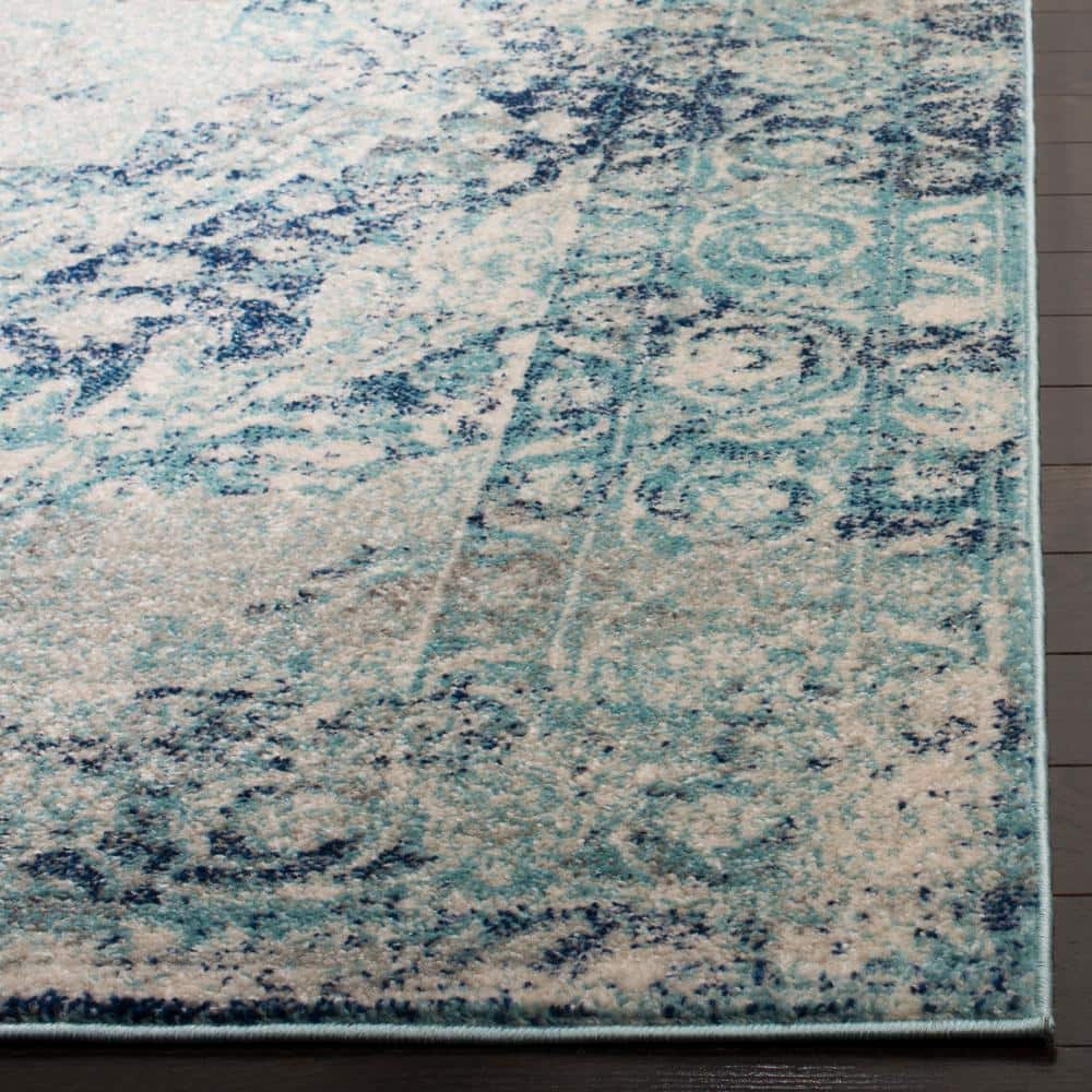 Chic Metro-Mod Ivory/Blue Synthetic 9' x 12' Area Rug