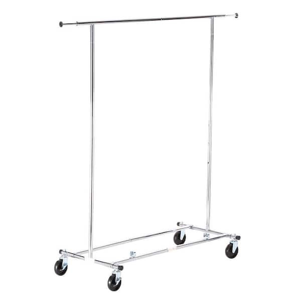 TRINITY Chrome Steel Rolling Clothing Rack in the Clothing Racks