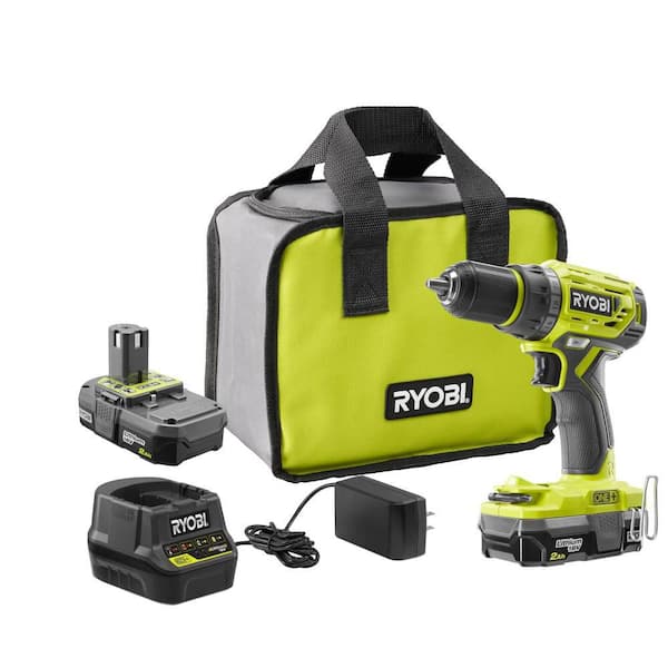 RYOBI 18-Volt ONE+ Lithium-Ion Cordless Brushless 1/2 in. Drill/driver with (2) 2.0 Ah Batteries, Charger, and Bag