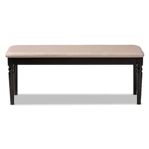 Giovanni Sand and Dark Brown Dining Bench