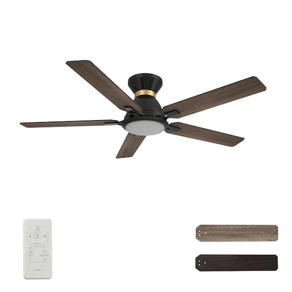 CARRO Essex 52 in. Dimmable LED Indoor/Outdoor Black Smart Ceiling Fan with Light and Remote, Works with Alexa/Google Home