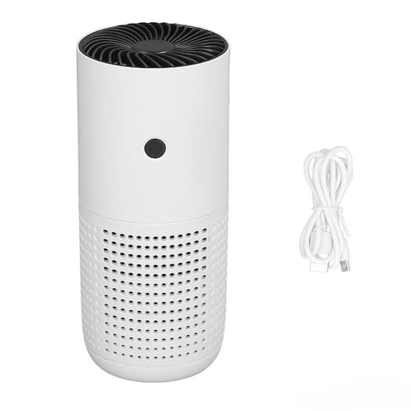 250 sq. ft. HEPA Car Air Purifier, USB Power Supply, Remove Smoke Dust, Removes Dust Pet Odors Pollen for Room in White