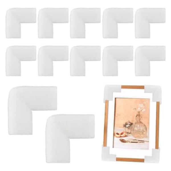 Foam Corner Protectors for Picture Frames and Fragile Items 3.94x1.38x3.94 Inches White 12 Pieces