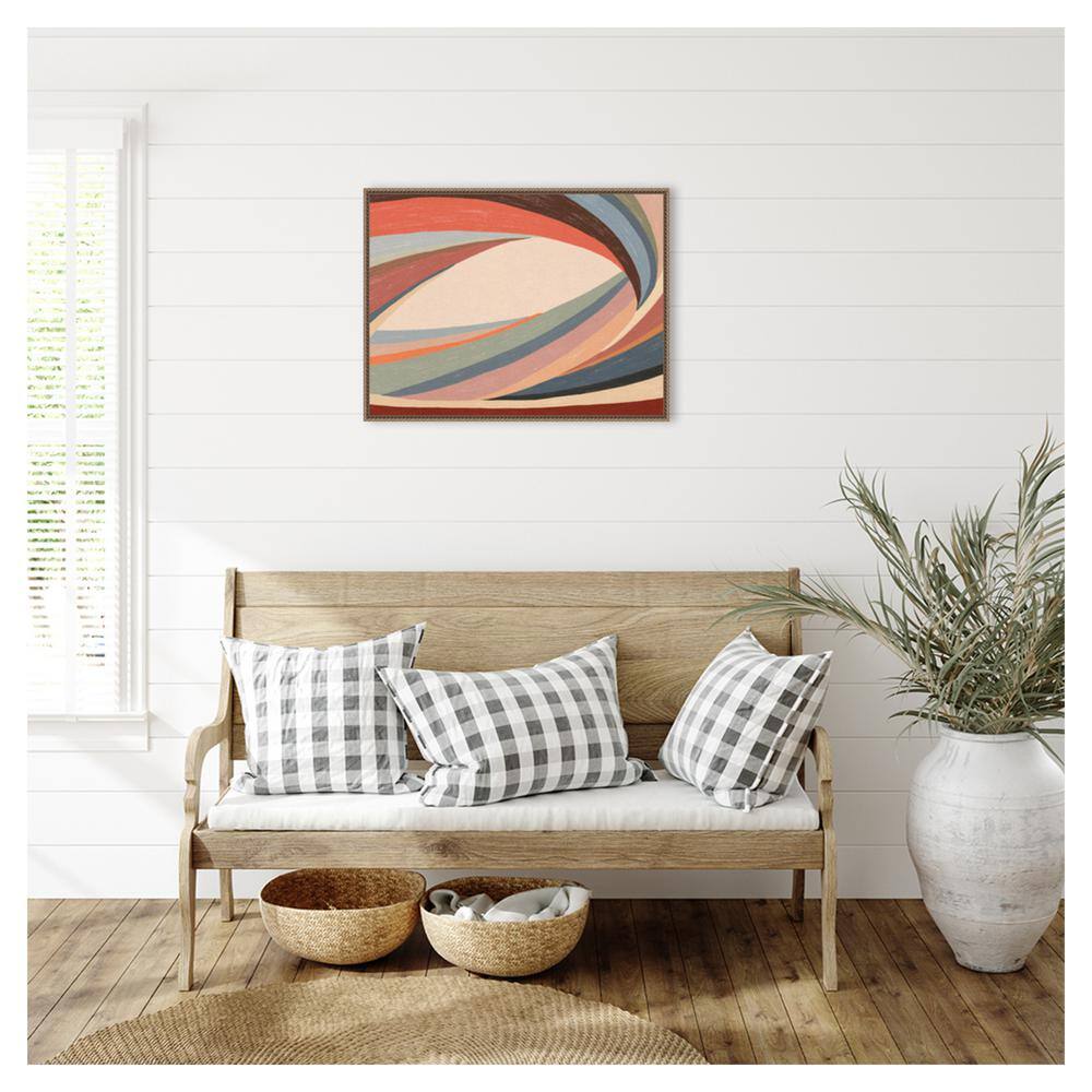 Retro Multicolor Beaded Framed Abstract Canvas Wall Art