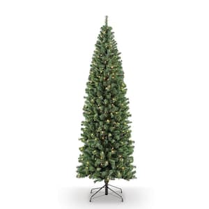 Pre-Lit 6.5 ft. Pencil Northern Fir Artificial Christmas Tree with 250 Lights, Green