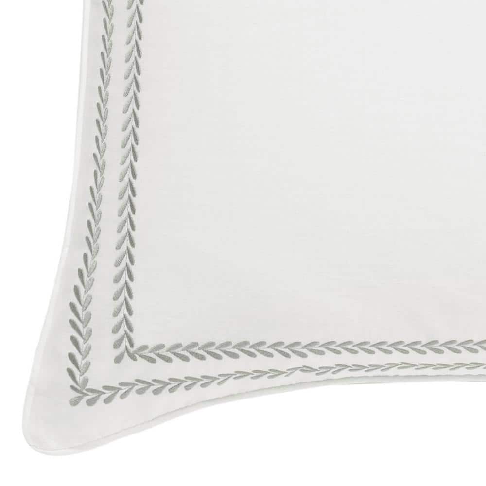 White Cotton Embroidered Euro Sham Pair