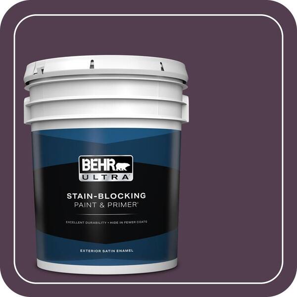 BEHR ULTRA 5 gal. #PPU17-02 Oriental Eggplant Satin Enamel Exterior Paint & Primer