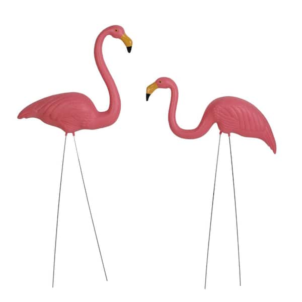 MUMTOP 39 in. Tall Flamingo Outdoor Thermometer with Metal Garden Stake for Yard Garden