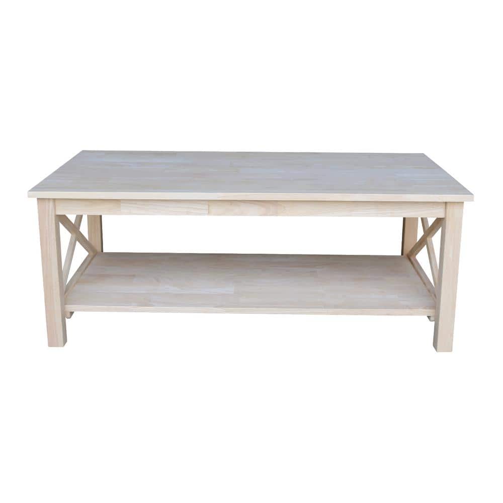 International Concepts Hampton 46 In Unfinished Large Rectangle Wood Coffee Table Ot 70c The Home Depot