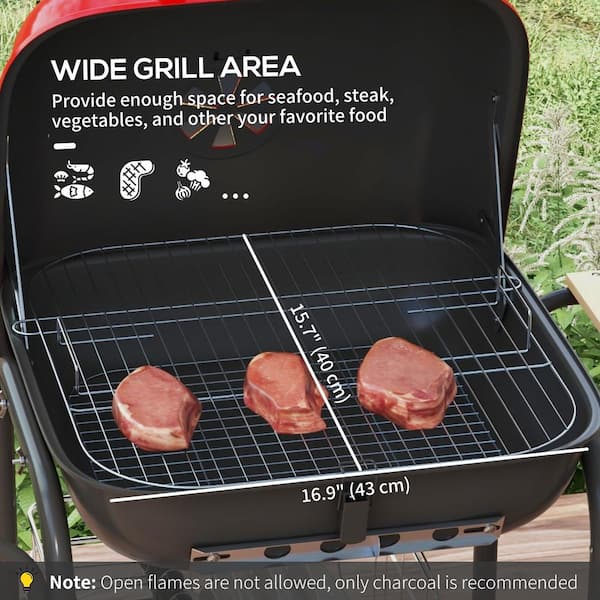 moda furnishings Outdoor 17 in. Portable Steel Charcoal Grill in