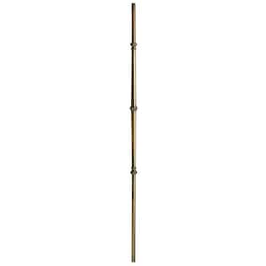 44 in. x 5/8 in. Oil Rubbed Bronze Round Venetian Fluted Bar with Knuckle Hollow Iron Baluster
