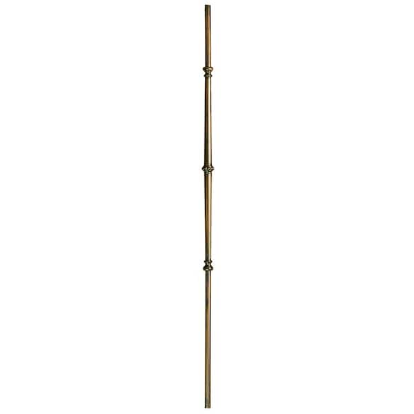 WM Coffman 44 in. x 5/8 in. Oil Rubbed Bronze Round Venetian Fluted Bar with Knuckle Hollow Iron Baluster