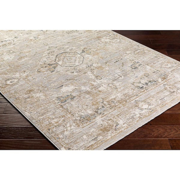 Edmonton Light Gray Medallion 9 ft. x 12 ft. Indoor Area Rug