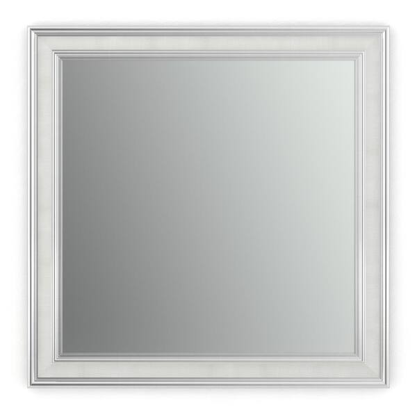 Delta 33 in. W x 33 in. H (L2) Framed Square Standard Glass Bathroom Vanity Mirror in Chrome and Linen