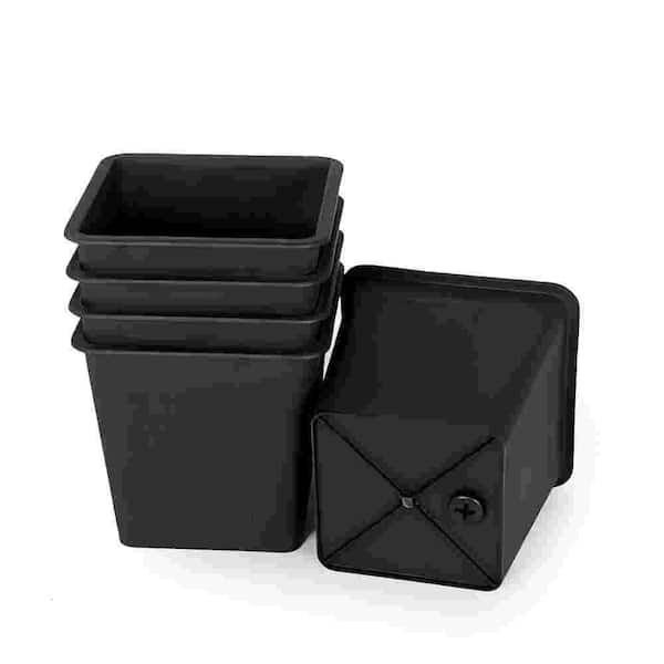 7.91 in. W x 6.70 in. H Square Nursery Plastic Plant Pot with Drainage (5-Pack)