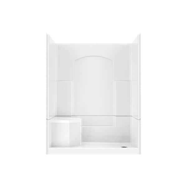 Accessible Living Alliance 60 in. L x 32 in. W x 77.5 in. H 4 Piece Alcove RH Drain Shower Kit with Shower Wall and Pan
