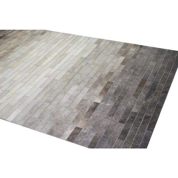 Santa Fe Grey 9 ft. x 12 ft. Striped Contemporary Area Rug